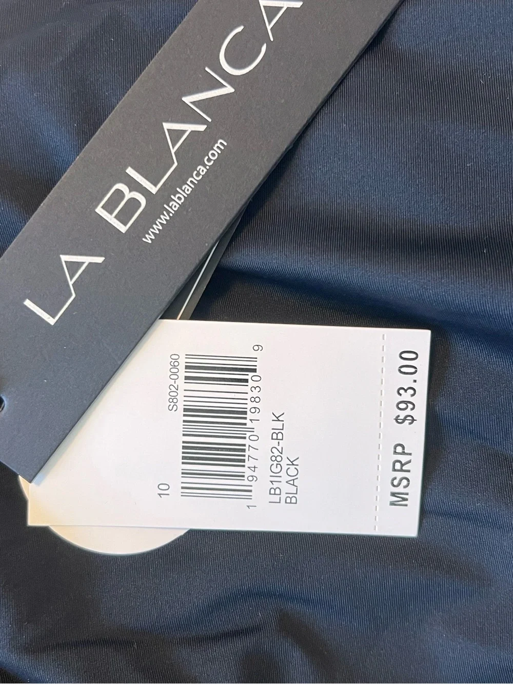 La Blanca Black Asymmetric One-Shoulder Swim Camisole